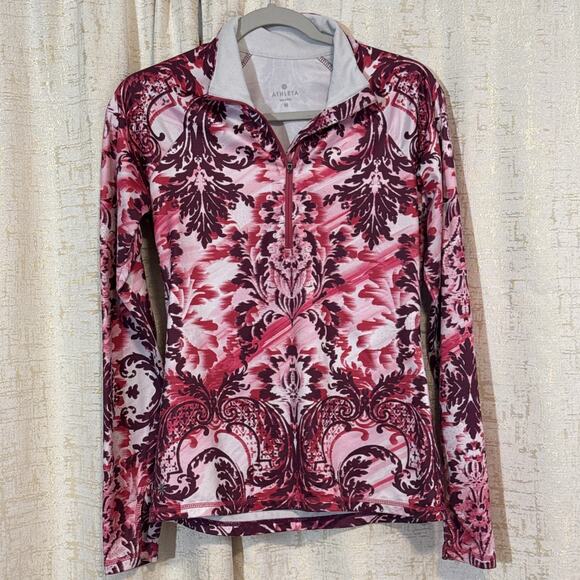 Athleta Tatto Sierra Thermal 1/2 Zip Thumbholes Cozy Fleece Inner Women's Medium - Picture 1 of 4